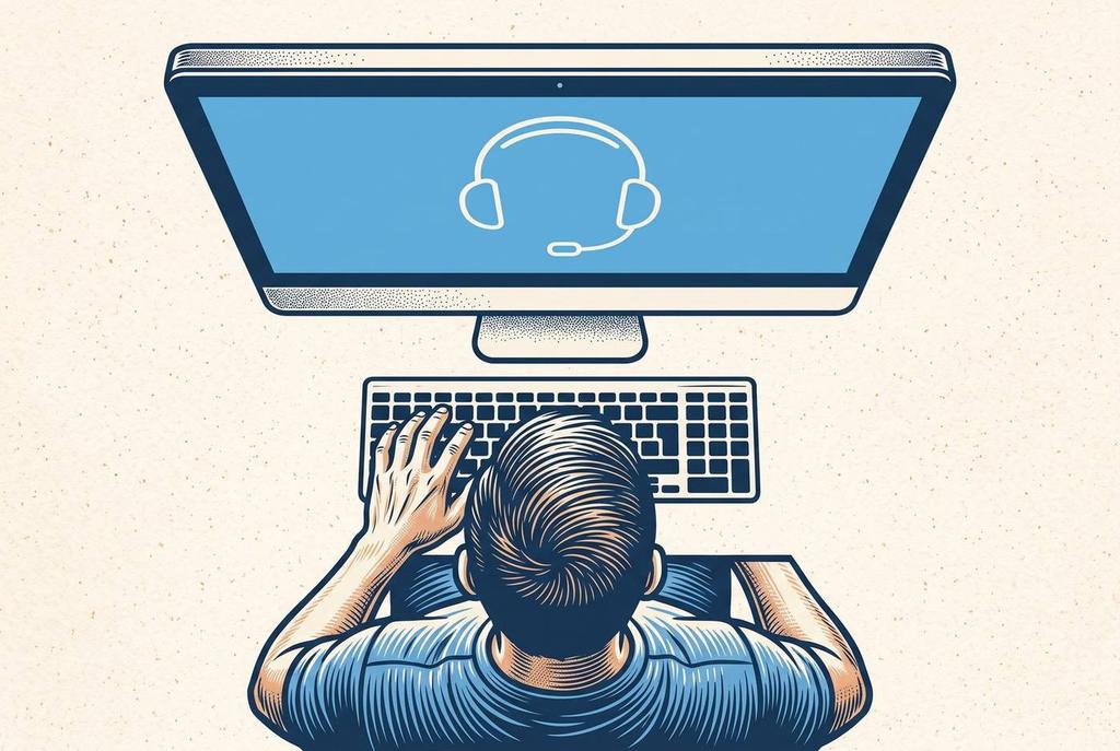 WordPress Support – Person am Desktop